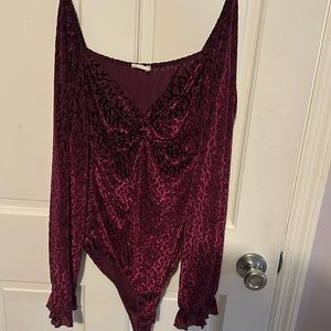 Purple cheetah print bodysuit